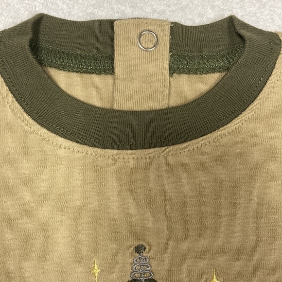 Vintage Gymboree space monkey tan olive green bodysuit short sleeve tee htf 3t - Picture 4 of 8